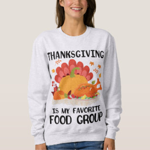Sweatshirt Thanksgiving est mon groupe alimentaire favori Aut