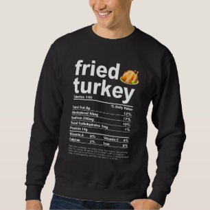 Sweatshirt Thanksgiving Fried Turkey Nutritional Facts Family