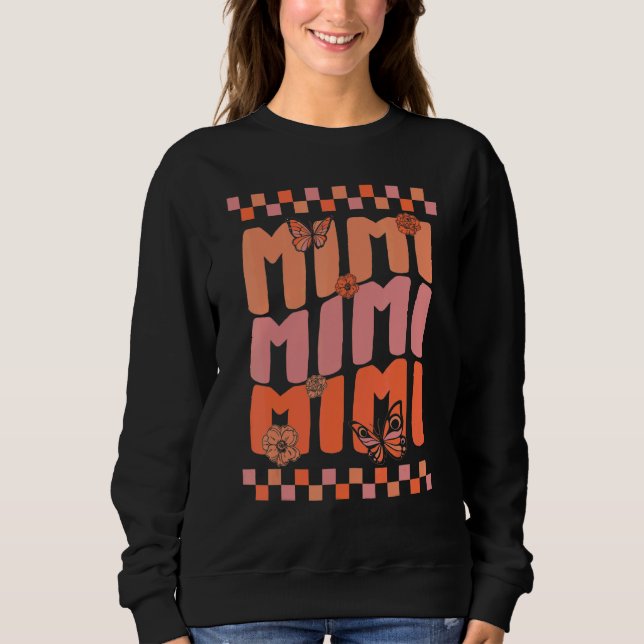 Sweatshirt Thanksgiving Mimi Retro Floral Thankful Best Grand (Devant)