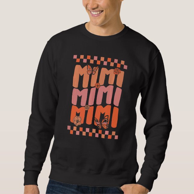 Sweatshirt Thanksgiving Mimi Retro Floral Thankful Best Grand (Devant)