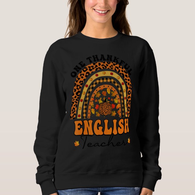 Sweatshirt Thanksgiving Rainbow Leopard One Thanksgiving Engl (Devant)