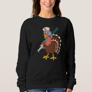 Sweatshirt Thanksgiving Scrub Turkey Nursing Life Cna R