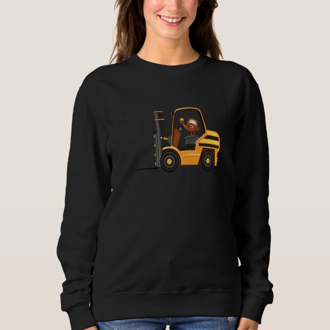 Sweatshirt Thanksgiving Turkey Tractor Construction Vehicle T (Devant)