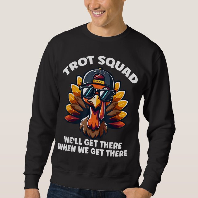 Sweatshirt Thanksgiving Turquie en tenue de course Costume de (Devant)