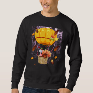 Sweatshirt Thanksgiving Turquie Portant Un Masque Et Un Ballo