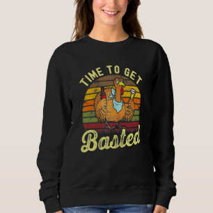 Sweatshirt Thanksgiving Turquie Vin Temps De Boire Pour Se Fa