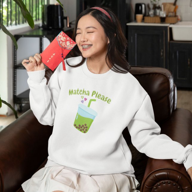 Sweatshirt Thé à bulle Matcha (Créateur téléchargé)