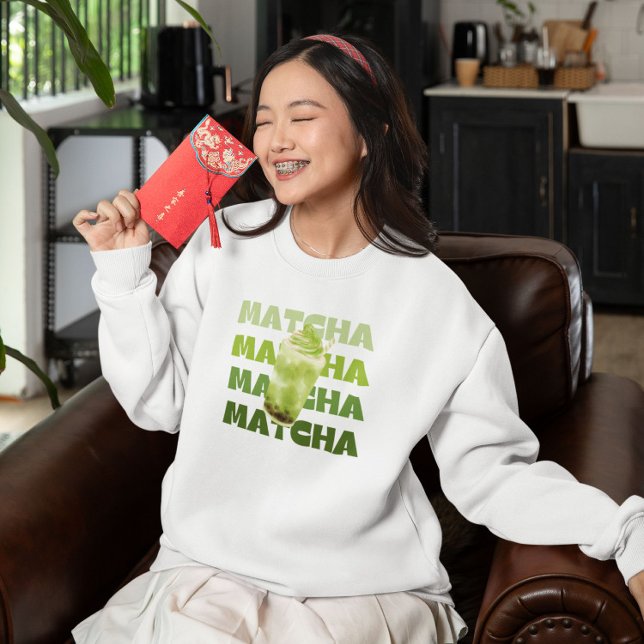 Sweatshirt Thé à bulle Matcha (Créateur téléchargé)