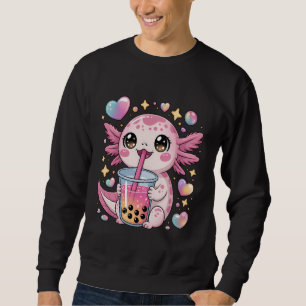 Sweatshirt Thé à bulles Kawaii Axolotl pour enfants et adoles