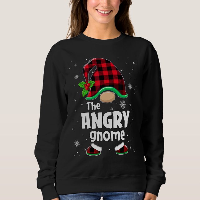 Sweatshirt The Angry Gnome Buffalo Plaid Christmas Matching F (Devant)