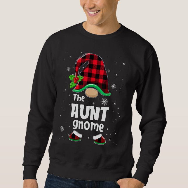 Sweatshirt The Aunt Gnome Buffalo Plaid Christmas Matching Fa (Devant)