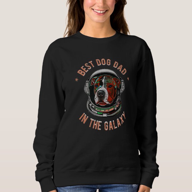 Sweatshirt The Best Pitbull dog Dad in the galaxy - Pitbull P (Devant)