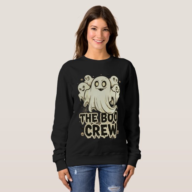 Sweatshirt The Boo Crew Halloween – Cute Spooky Ghost  (Devant entier)