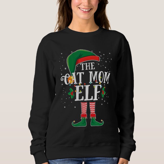 Sweatshirt The Cat Mom Elf Family Group Matching Christmas Pa (Devant)