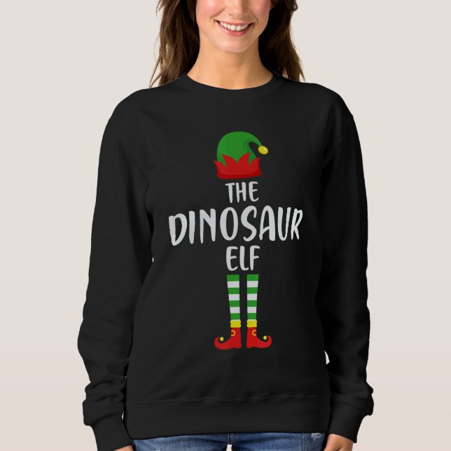Sweatshirt The Dinosaur Elf Family Matching Group  Christmas (Devant)