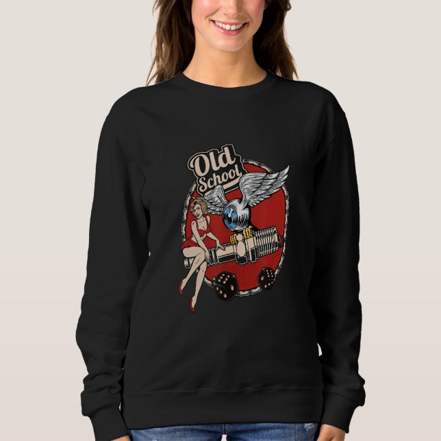 Sweatshirt The Dirty Gringo Rat Rod Sexy Pin Up on Spark Plug (Devant)