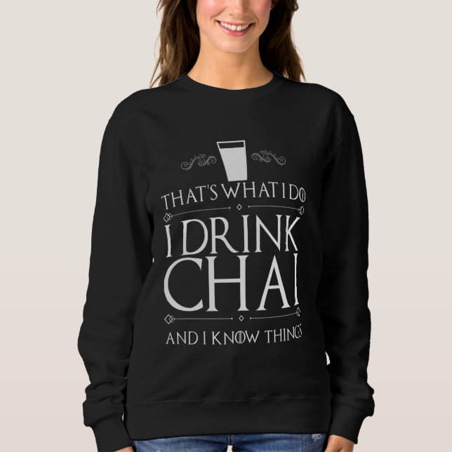 Sweatshirt Thé Drôle pour Indienne Desi Hommes Femmes Boisson (Devant)
