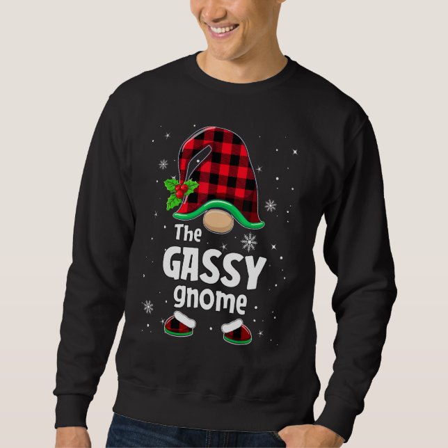 Sweatshirt The Gassy Gnome Buffalo Plaid Christmas Matching F (Devant)