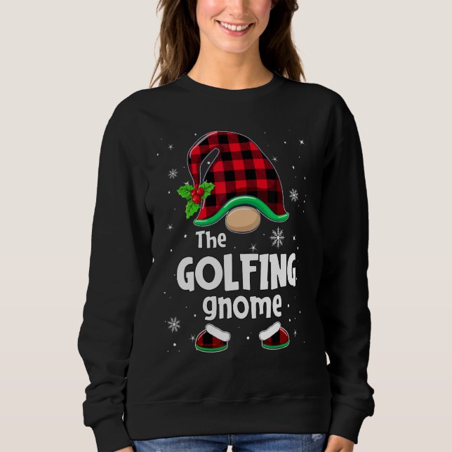 Sweatshirt The Golfing Gnome Buffalo Plaid Christmas Matching (Devant)