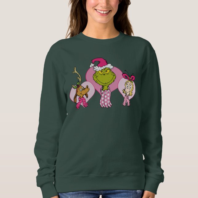 Sweatshirt The Grinch Crew in Pink Valentine's Portrait (Devant)