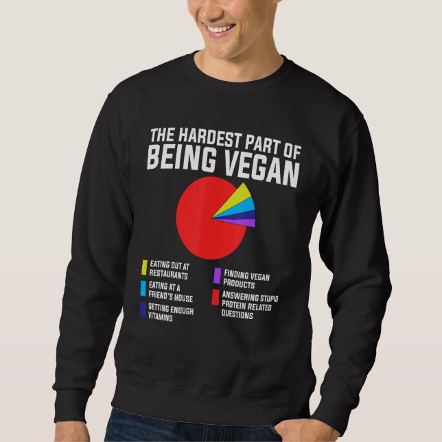 Sweatshirt The Hardest Part of Being Vegan Plant Based Diet V (Devant)