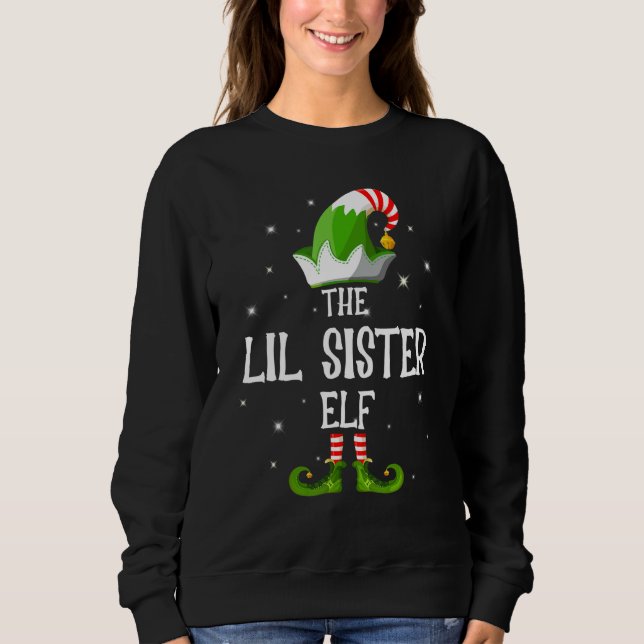 Sweatshirt The Lil Sister Elf Family Matching Group Christmas (Devant)