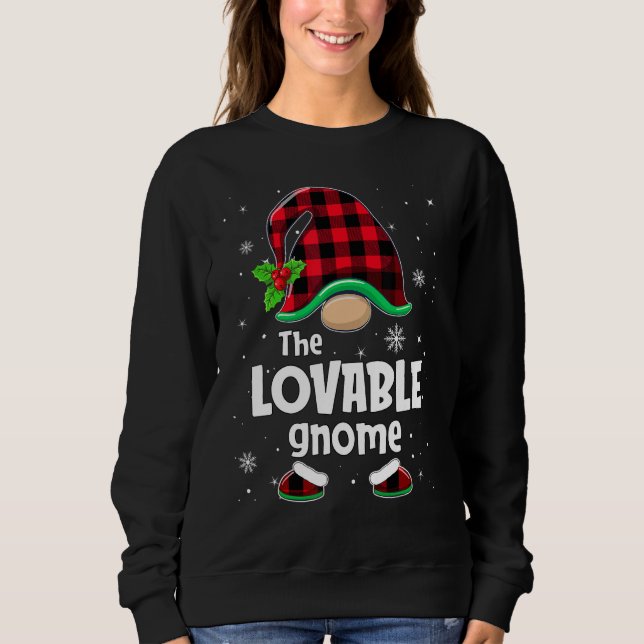 Sweatshirt The Lovable Gnome Buffalo Plaid Christmas Matching (Devant)