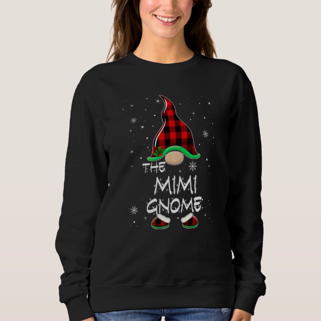 Sweatshirt The Mimi Gnome Red Buffalo Plaid Christmas Pajama (Devant)
