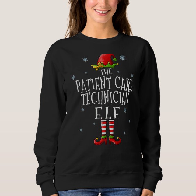 Sweatshirt The Patient Care Technician Elf Squad  Xmas Groupe (Devant)