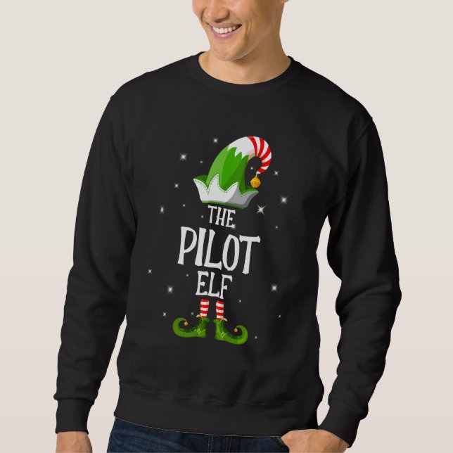 Sweatshirt The Pilot Elf Family Matching Group Christmas   (Devant)