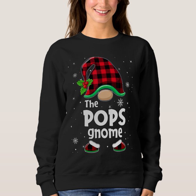 Sweatshirt The Pops Gnome Buffalo Plaid Christmas Matching Fa (Devant)