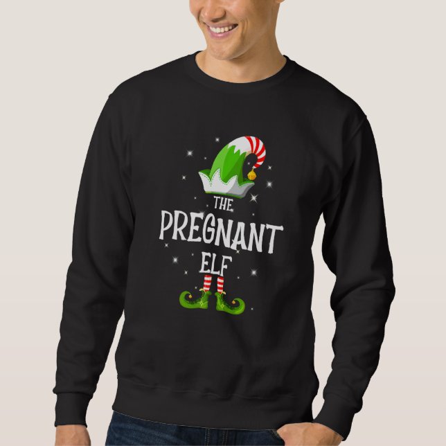 Sweatshirt The Pregnant Elf Family Matching Group Christmas (Devant)