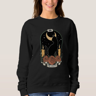 Sweatshirt The Protector Tarot Card Crescent Moon Black Cat o