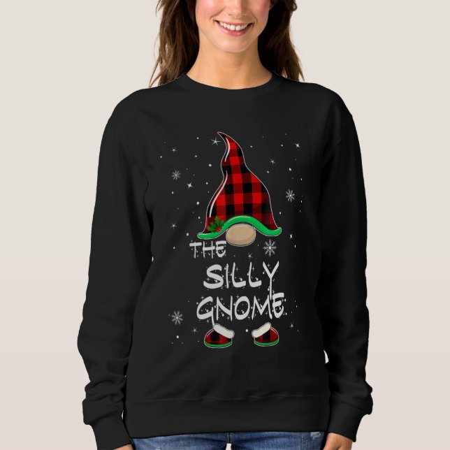 Sweatshirt The Silly Gnome Red Buffalo Plaid Christmas Pajama (Devant)