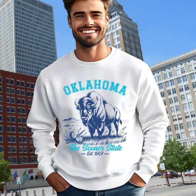 Sweatshirt The Sooner State Buffalo Illustration Gift  (Créateur téléchargé)