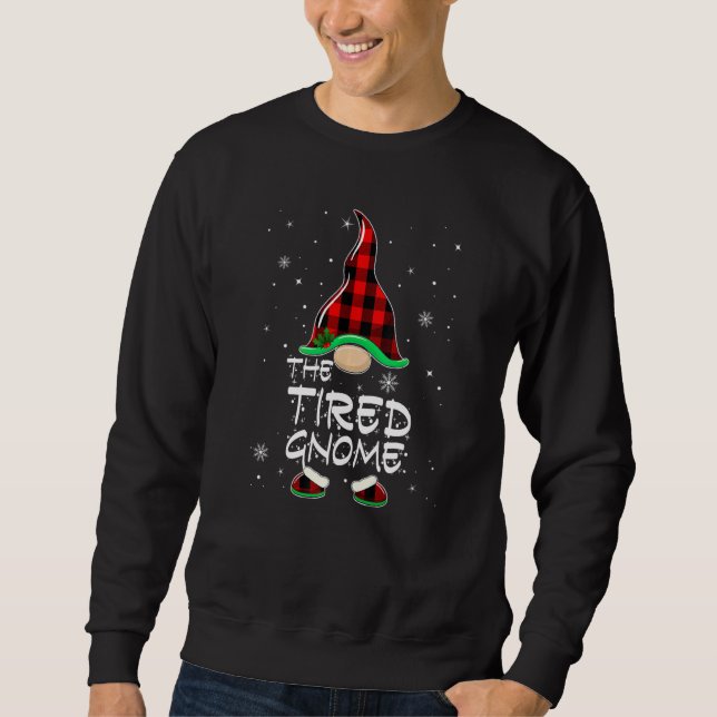 Sweatshirt The Tired Gnome Red Buffalo Plaid Christmas Pajama (Devant)