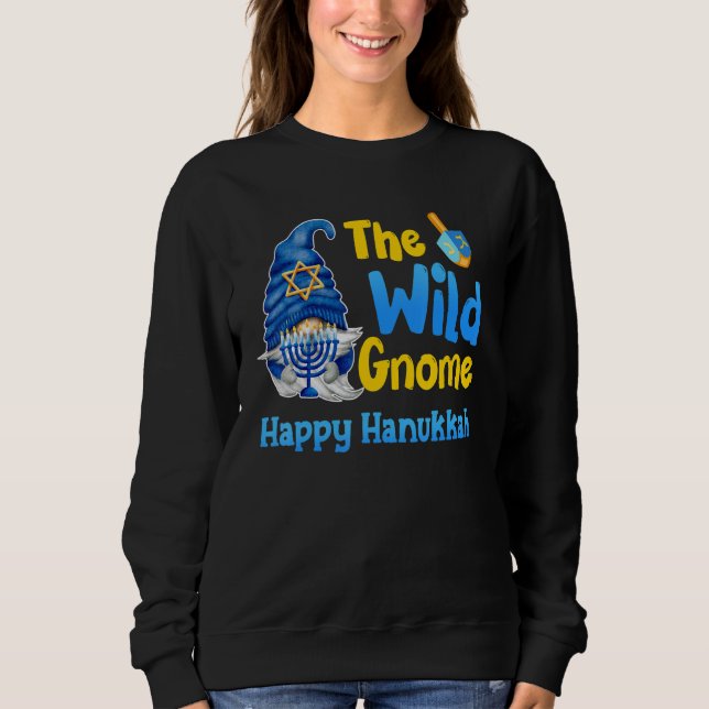 Sweatshirt The Wild Gnome Happy Hanukkah Jewish Gnomes  Chanu (Devant)