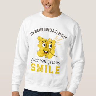 Sweatshirt The World Unfolds Its Beauty Smiling Leaf Crewneck