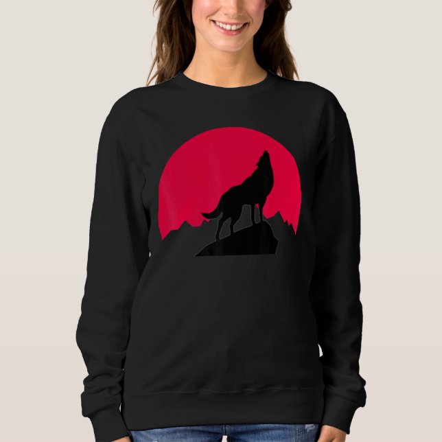 Sweatshirt Thème de nuit Lune Wolf Summer Wolves Graphisme (Devant)