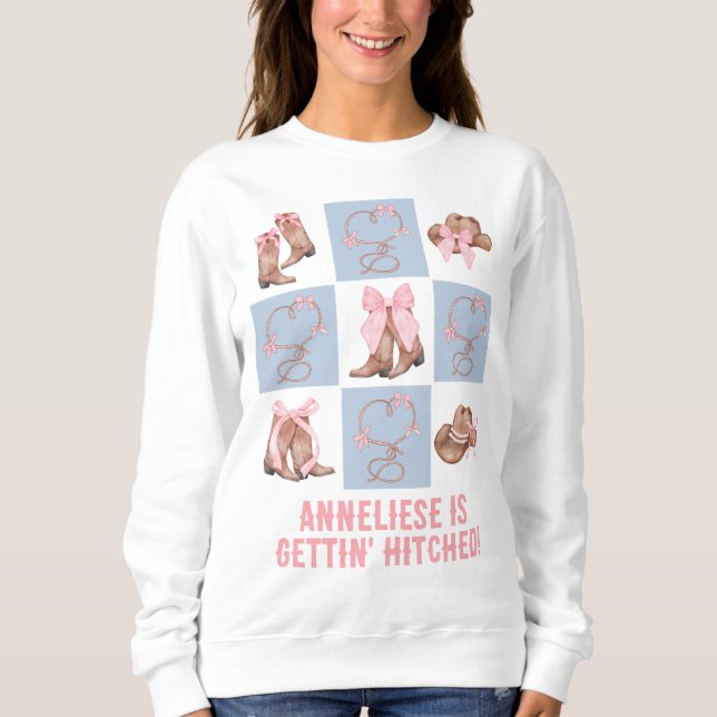 Sweatshirt Thème de pays personnalisé Gettin' Hitched Enterre (Devant)