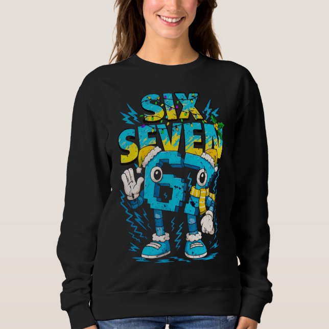 Sweatshirt Thème d'hiver de Noël Six Sept Graphisme de vacanc (Devant)