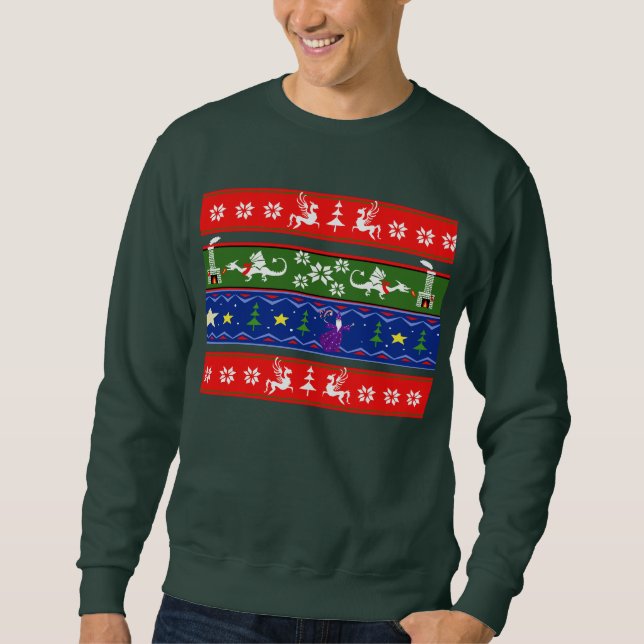 Sweatshirt Thème laid d'imaginaire de chandail (Devant)