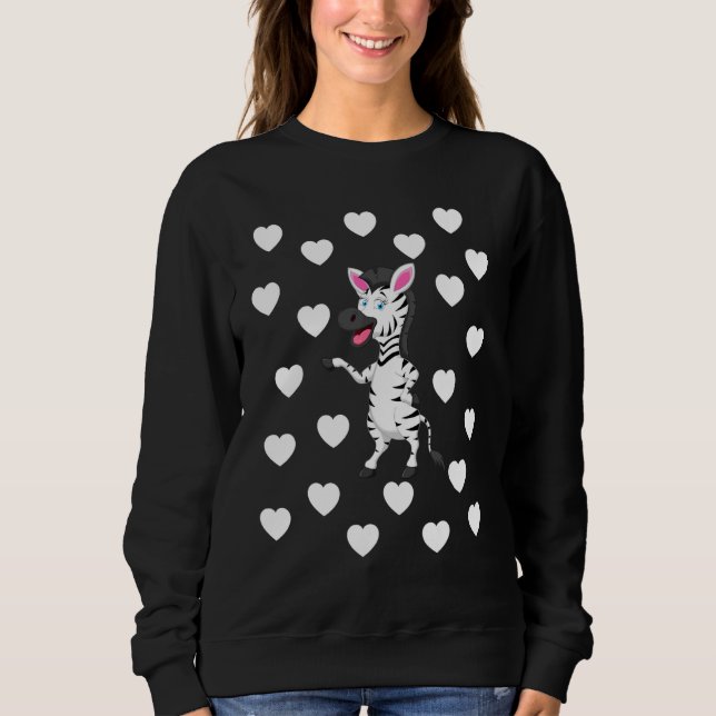Sweatshirt Thème Zèbre Garçon Bleu Chambre de Nursery Décor C (Devant)