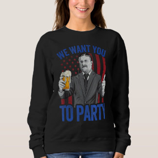 Sweatshirt Theodore Roosevelt 4 juillet Hommes Drapeau améric