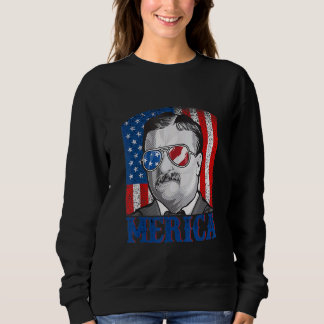 Sweatshirt Theodore Roosevelt 4 juillet Hommes Usa Drapeau Me