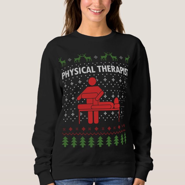 Sweatshirt Thérapeute physique Noël laid (Devant)