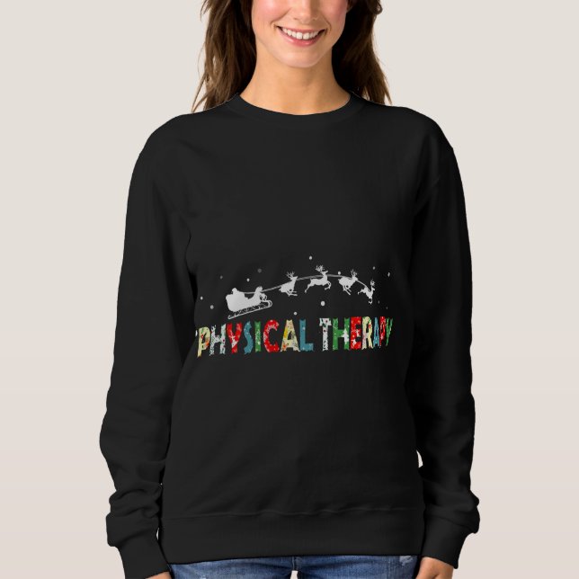 Sweatshirt Thérapie Physique Pyjama de Noël Joyeux Noël PT Le (Devant)