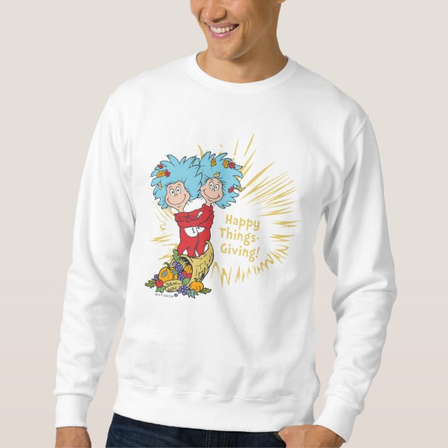 Sweatshirt Thing One Thing Two Joyeux Things-Giving! (Devant)