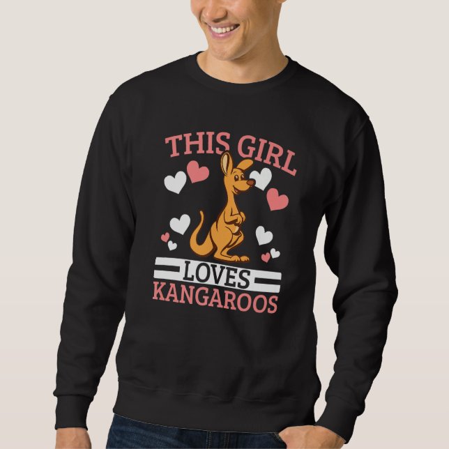 Sweatshirt This Girl Loves Kangaroos Safari Wildlife Animal A (Devant)