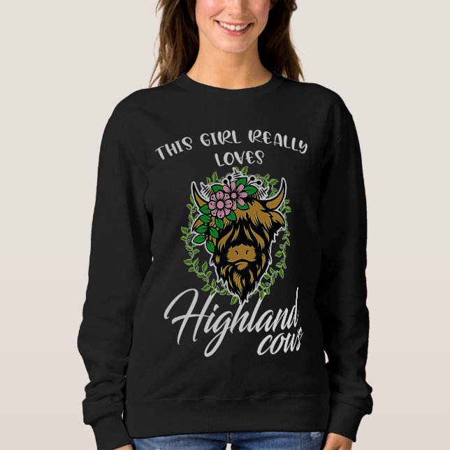 Sweatshirt this girl really loves highland cows highland catt (Devant)